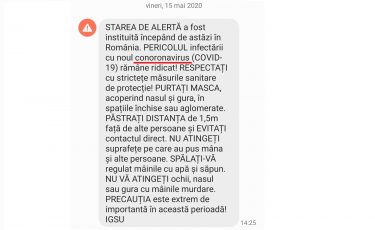 Mesaj Ro-Alert privind instituirea stării de alertă