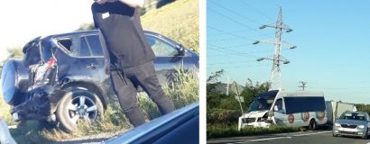 Microbuz și autoturism, implicate în eveniment rutier, pe DN 1, la Viștea