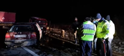FOTO | Accident rutier la Comăna. O persoană, spitalizată