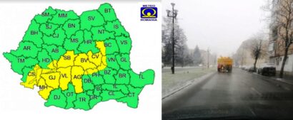 Cod galben de ninsori | Utilajele de deszăpezire au ieșit pe străzile Făgărașului