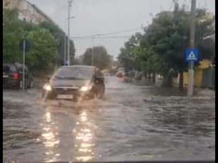 Curți și subsoluri inundate în Făgăraș, Voila și Copăcel. Un copac a căzut pe o casă