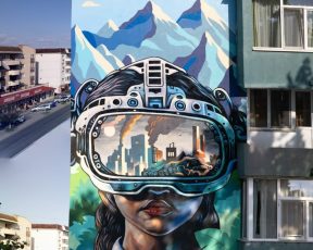Un bloc din Făgăraș a fost „readus la viață” prin pictură murală de mari dimensiuni