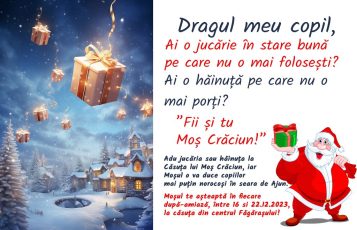 Campania „Fii și tu Moș Crăciun!” continuă în centrul Făgărașului
