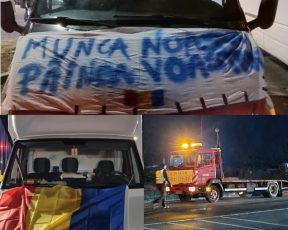 Proteste de susținere a transportatorilor, la Făgăraș