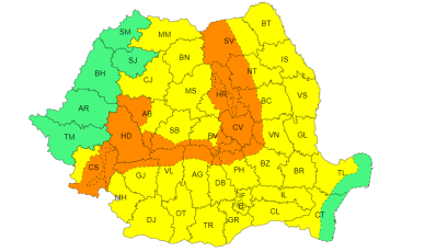 Cod galben și Cod portocaliu de ploi torenţiale în județul Brașov