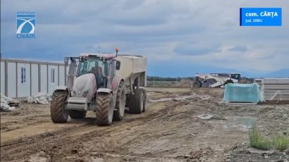 Au ajuns primele utilaje pe Autostrada Sibiu-Făgăraș, pentru organizarea de șantier