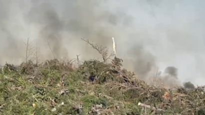 Incendiu de pădure între localitățile Vlădeni și Făgăraș. Intervine și un elicopter