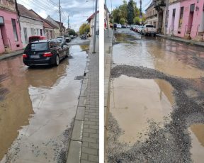 Strada Doamna Stanca, un coșmar pentru șoferi (video)