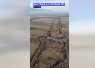 Se lucrează intens pe șantierul autostrăzii A13, sectorul dintre Sibiu și Făgăraș