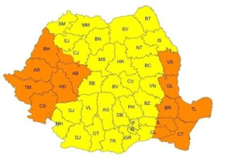 Trei zile de vijelii şi ploi torenţiale. Vânt cu viteze de peste 120 km/h, la munte