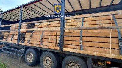 Autocamion și cherestea, confiscate de polițiști