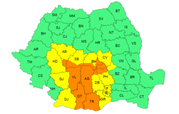 Vânt puternic și grindină la munte, în Brașov și Sibiu