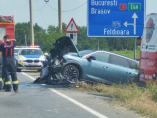 Accident rutier la Ucea: două persoane rănite, trafic restricționat pe DN1