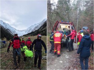 Bărbatul accidentat în Valea Viștișoarei a fost salvat după 16 ore de eforturi