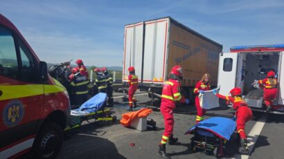 TIR-ul ieșit de pe carosabil a declanșat accidentul în lanț de pe A1, la Sibiu