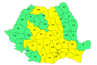 Cod galben în județul Brașov: vijelii, averse torențiale și grindină
