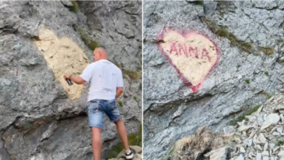 Poliția l-a găsit pe bărbatul care a desenat „ANNA” pe o stâncă de pe Transfăgărășan
