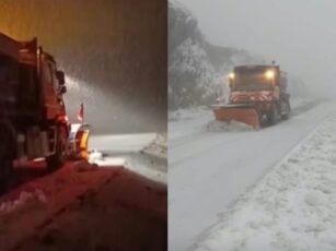Ninsoare abundentă pe Transfăgărășan